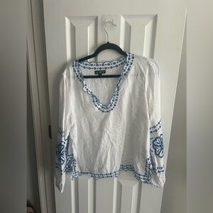 J.Crew Embroidered Linen Top